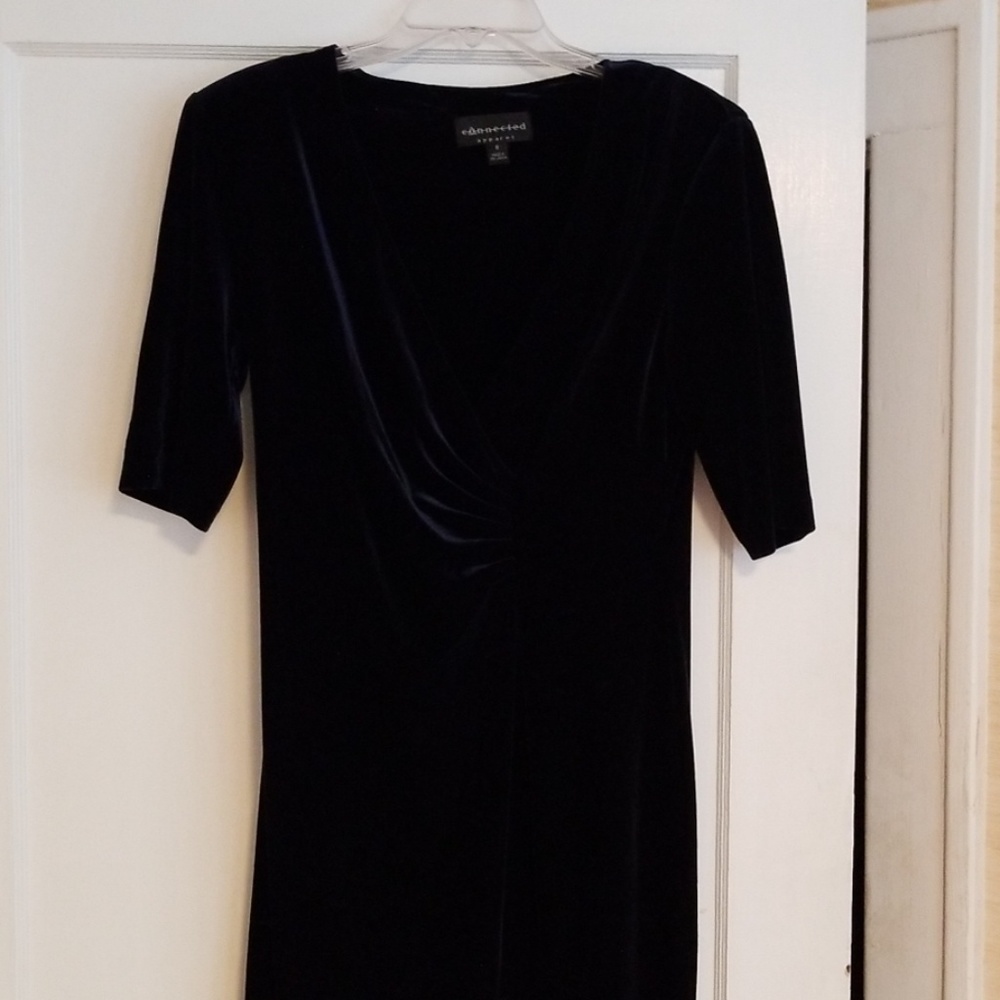 Navy blue velvet dress